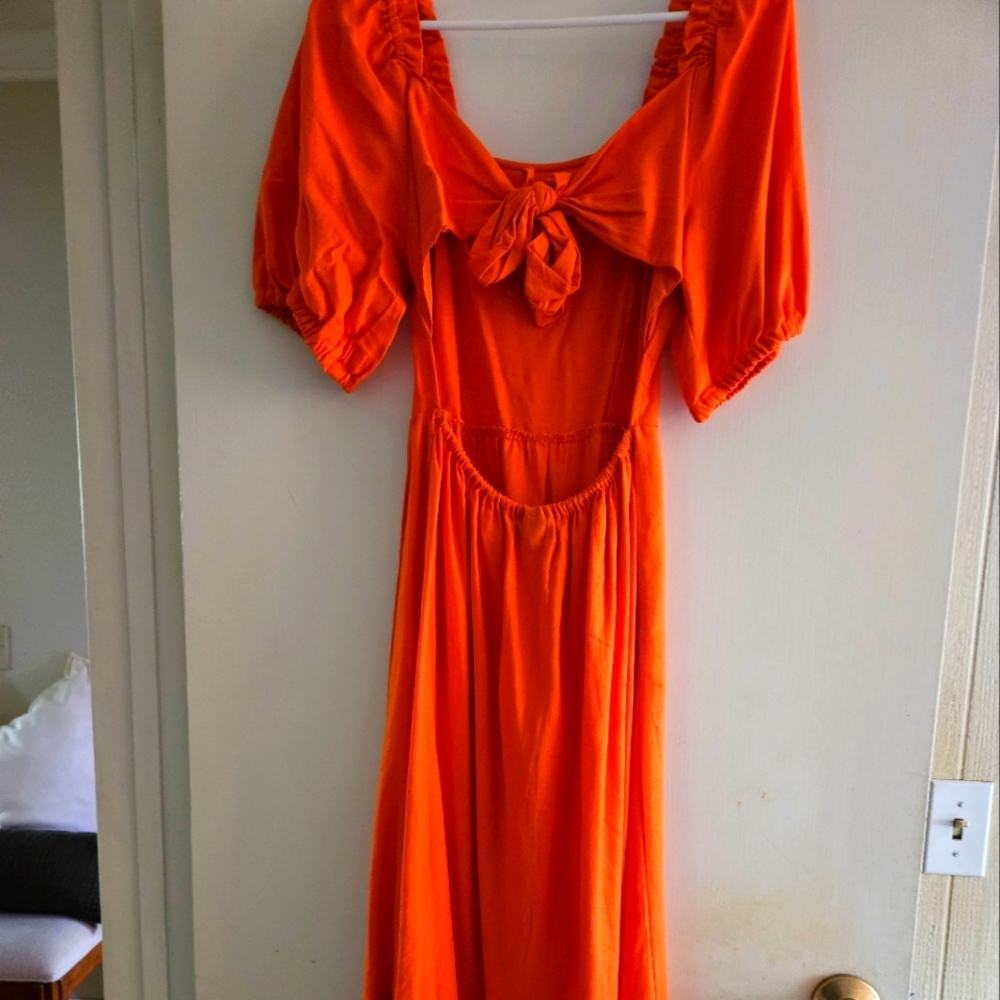 Orange maxi dress, size xs